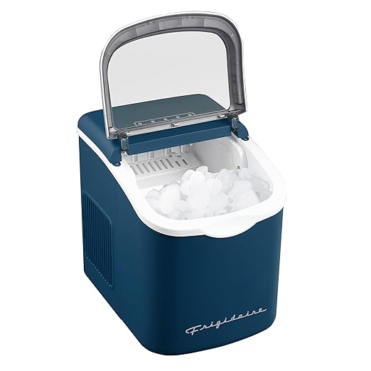 FRIGIDAIRE Retro Compact Ice Maker Machine, Bullet Ice, 26 lb per Day