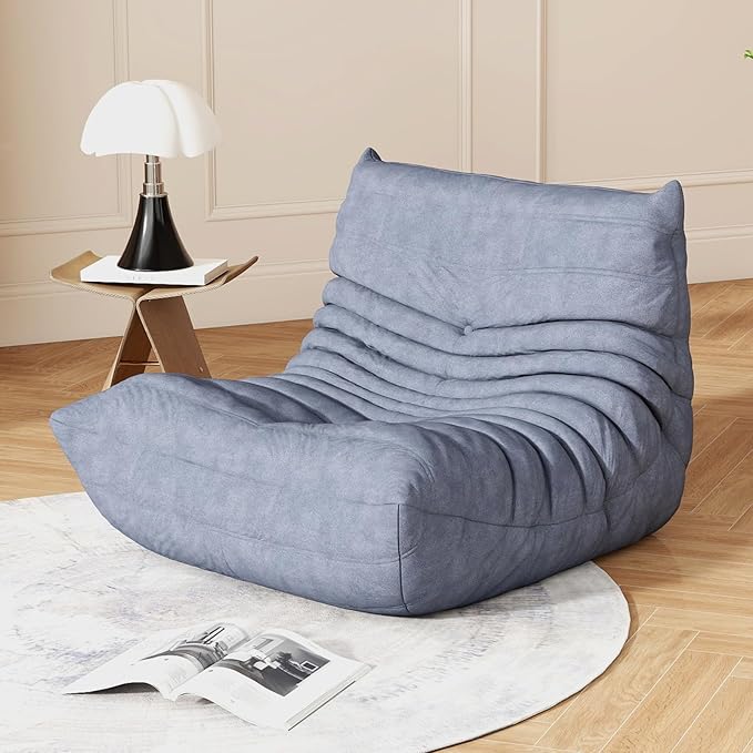 Snug Sofee Bean Bag Chairs for Adults, Bean Bag Sofa - Adult Size with Soft Waterproof Fabric for Living Room, Apartments, Reading Corner, Gaming, and Movie Venue (Gray)