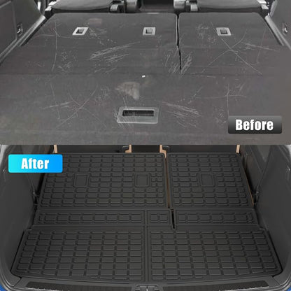 Cargo Liner Compatible with 2018-2024 Ford Expedition Lincoln Navigator 7&8 Seater (Not Fit Max or L) All Weather Back Seat Cover 2023 Expedition Accessories (Trunk Mat+3rd Row Backrest Mats)