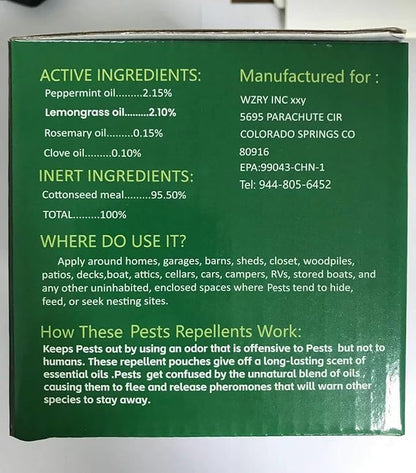 12 Pack Bat and Bird Repellent, Natural Peppermint Oil Eagle Repellent for Attic Indoor Outdoor Patio Garden Porch, Pet and Family Safe, Ready to Use