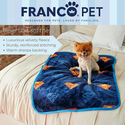 Superman DC Comics Waterproof Dog Bed Cover, Large 30x40 Pet Blanket for Furniture Bed Couch Sofa, (Officially Licensed) by Franco