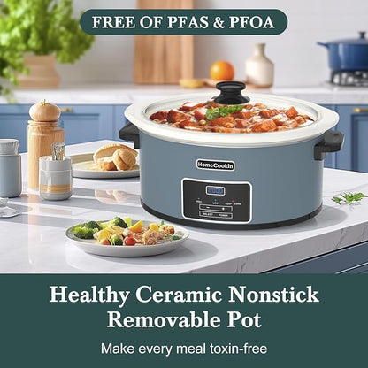 HOMECOOKIN 8-Quart Programmable Slow Cooker