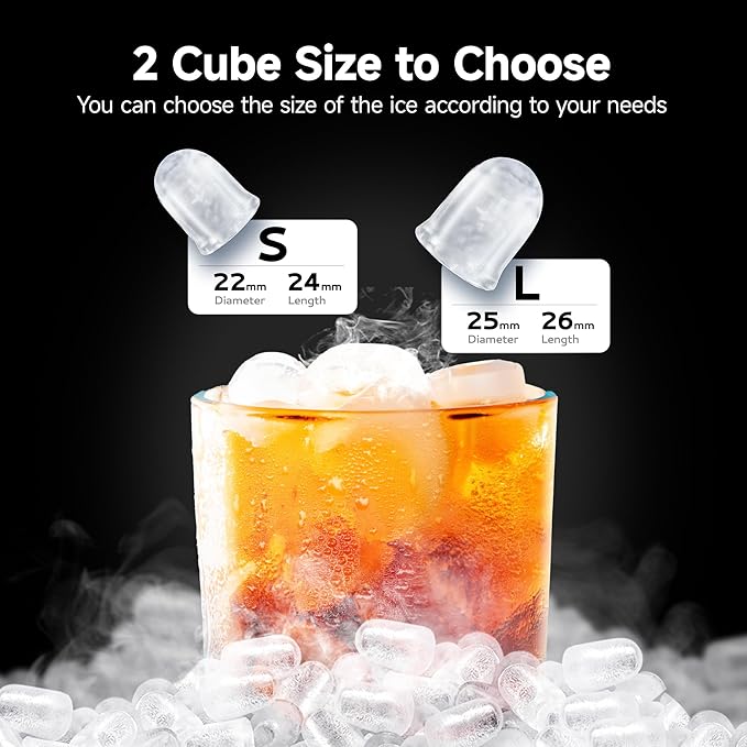 EUHOMY Ice Maker Countertop, 9 Cubes Ready in 6 Mins, Self-Cleaning, Portable
