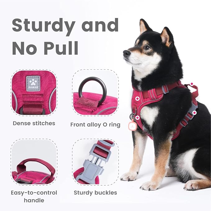 Pawaii No Pull Dog Harness with Pet ID Tag, Reflective Vest