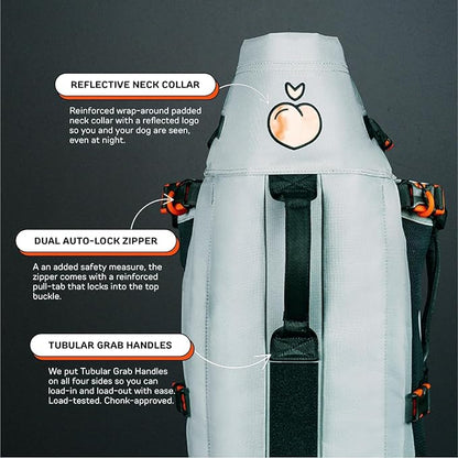 Maxine One Dog Backpack Carrier for Medium Dogs (Gray) | Adjustable & Ergonomic Pet Carrier, Built to be Safer, Hands Free Travel & Hiking, Front Facing, Featured in Wired Magazine