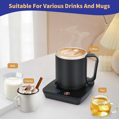 VOBAGA Coffee Mug Warmer with 15oz Mug Set, Electric Coffee Cup Warmer with