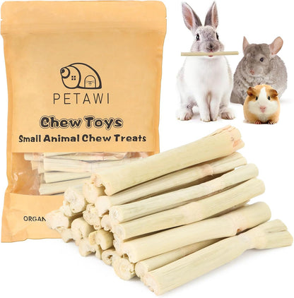900g Sweet Bamboo Chew Sticks for Rabbits, Chinchilla Rabbit Toys Guinea Pig Chews Sticks, Natural Rabbit Bunny Molar Treats Snacks Toys for Chinchilla, Guinea Pig, Hamster Small Animals