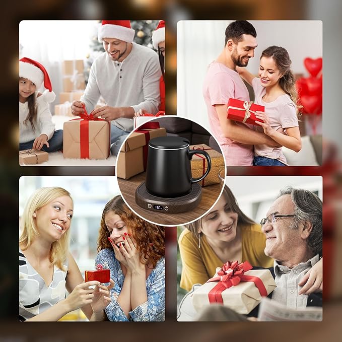 Coffee Mug Warmer & Mug Set for desk, Smart Auto Shut Off Electric Cup Warmer