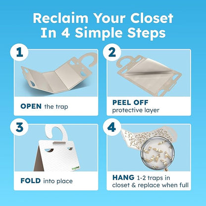 BugMD Clothes & Pantry Moth Traps – Sticky Glue Pheromone-Based Repellent