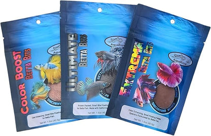 Betta Bits Variety Pack - 3 Different Betta Foods - Extreme Color, Ultimate & Color Boost!