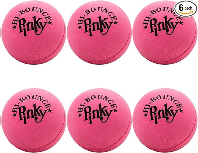 JA-RU Hi-Bounce Pinky Bouncy Ball for Kids (6 Pk) 976-6A | Rubber Handball Stress Ball for Kids & Adults. Sport Party Favor, Plus 1 Small Ball.