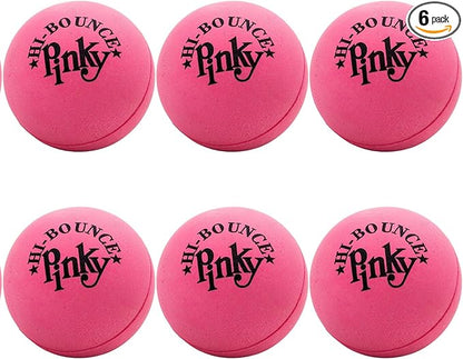 JA-RU Hi-Bounce Pinky Bouncy Ball for Kids (6 Pk) 976-6A | Rubber Handball Stress Ball for Kids & Adults. Sport Party Favor, Plus 1 Small Ball.