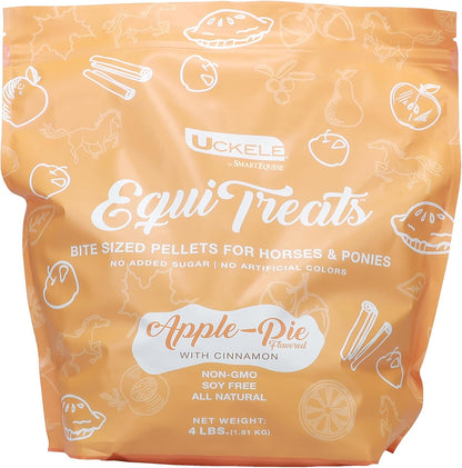 Uckele by SmartEquine Equi Treats Bite-Sized Pellets | Horse Treats with No Sugar Added | High Fiber Cookies for Horses | Suitable Reward for Training | Apple Pie Flavor | 4 lb Bag