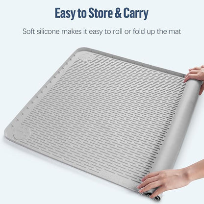 Pee Pad Holder for Dogs 70''x45'' Silicone Puppy Pee Pad Tray, Light Grey | Extra Large Dog Potty Tray Leak-Proof, High Edge, No Spill Training Pads for Floor Protection, No Pee Pads