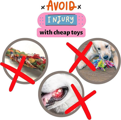 Chelsy's Toys 3-in-1 Enrichment Tube for Dogs - Tug Toy, Treat Dispenser & Snuffle Ball | Fleece Rope Dog Toy | Tug of War | Interactive Dog Treat Puzzle for Dogs & Puppies | Wet/Freeze Teether (Lav)