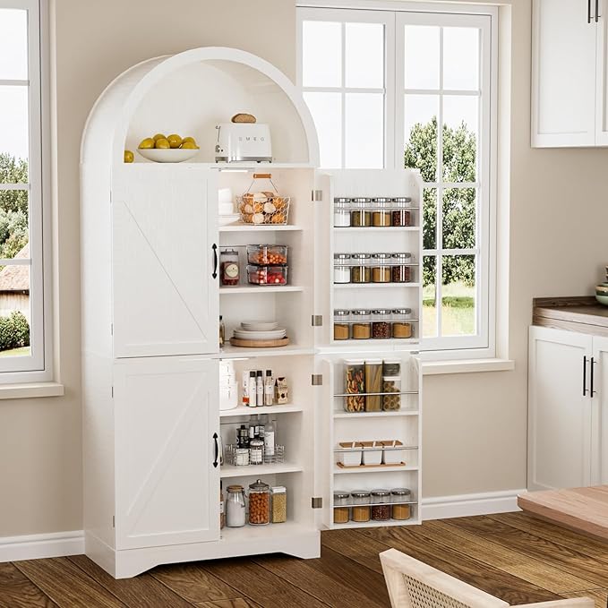 Arched Kitchen Pantry Cabinet