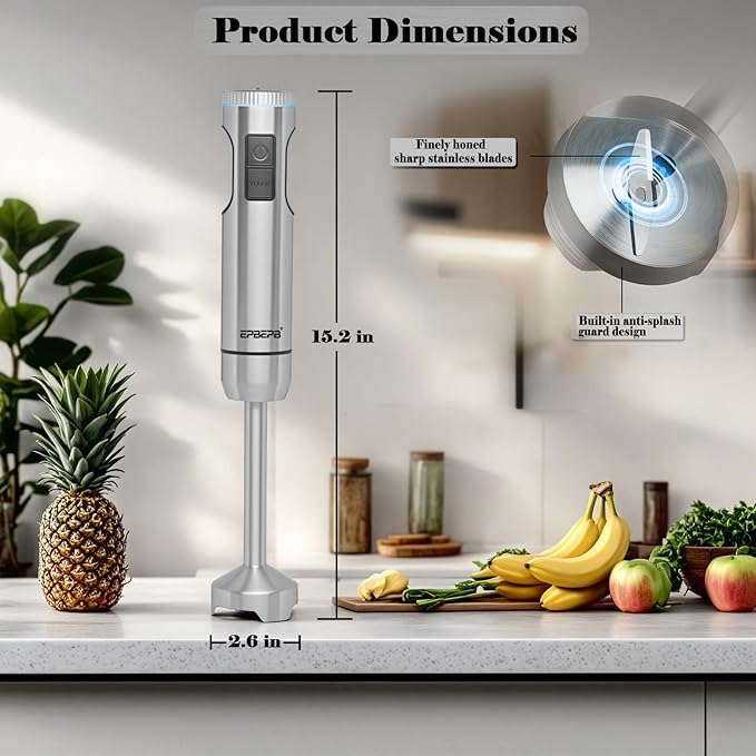 Handheld Immersion Blender Bundle, 1000W Powerful 11-in-1 Set