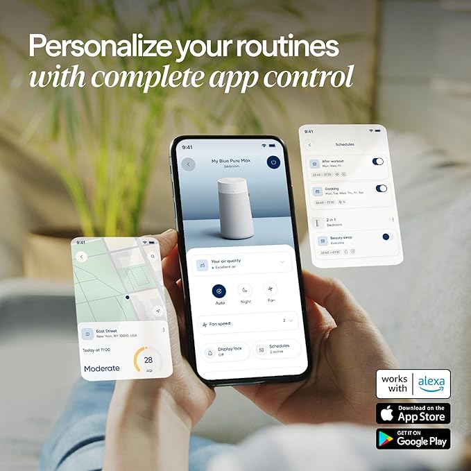 BLUEAIR Air Purifier for Small Room, Cleans 926 sqft in one hour, HEPASilent