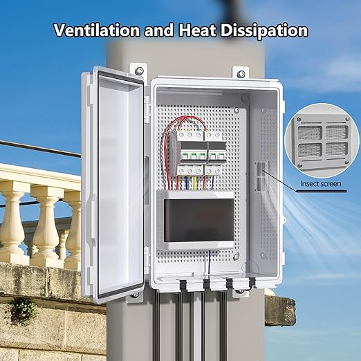 Electrical Junction Box, Ventilated Design, Cable Grommets, Indoor/Outdoor Use