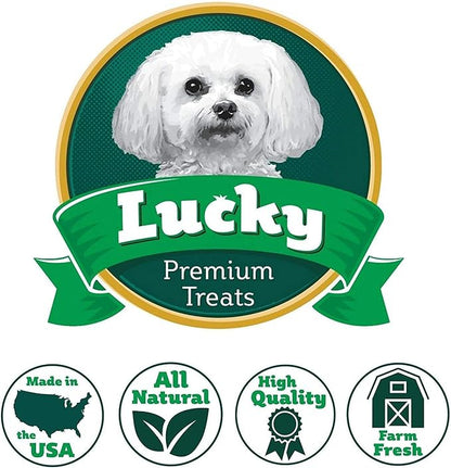 Lucky Premium Treats Chicken Basted Rawhide Stubbys – All Natural Rawhide and Chicken Dog Treats, Gluten Free Premium Large Dog Treats (12 Chews)