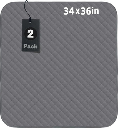 Bed Pads Washable Waterproof 34x36 Inch (2pack),Hide Stains Washable Incontinence Pads for Adults,Waterproof Bed Pads Washable,Bed Protector Pads, Slip Resistant Bed Pad for Kids,Toddlers,Pet