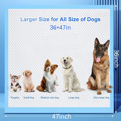 XXXXL Puppy Pee Pads for Dogs 36"x47" 30 Count, Extra Large Dog Pee Pads, Leak-Proof & Super Absorbent Dog Pee Pads, Thicken Disposable Potty Pads Puppy Training Pads for Cats Rabbits