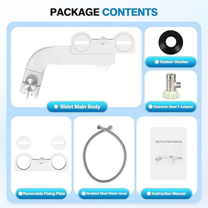 Non-Electric Bidet Attachment for Toilet, Ultra Slim Self-Cleaning Retractable