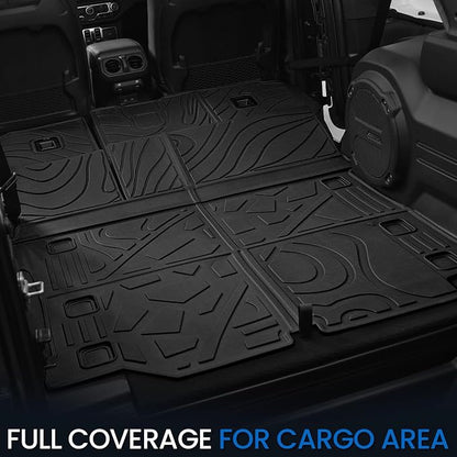 Cargo Mat Backrest Mats for Jeep Wrangler JL 2018-2025 2026 Unlimited 4-Door (Not fit JK/4XE/2-Door), All Weather TPE Cargo Liner Trunk Mat Accessories (Cargo Mat with Backrest Mat)