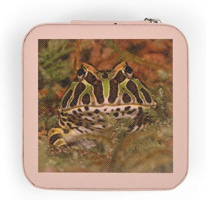 3dRose Pacman frog, South American Horned frog - NA02 AJE0361 - Adam Jones Jewelry Travel Case Pink