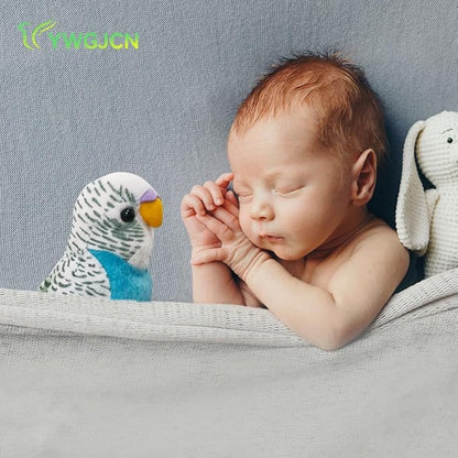 1 Pcs Stuffed Parakeet Toy, 5.5 inches, Budgerigar Plush Toy, Parakeet Soft Toy, Stuffed Bird for Kids, Blue