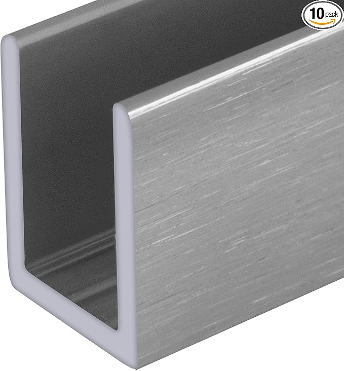 Brixwell SDCD38AB-CCP72-XCP10 Brushed Anodized 3/8" Fixed Panel Shower Door