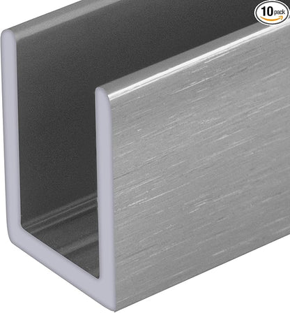 Brixwell SDCD38AB-CCP36-XCP10 Brushed Anodized 3/8" Fixed Panel Shower Door