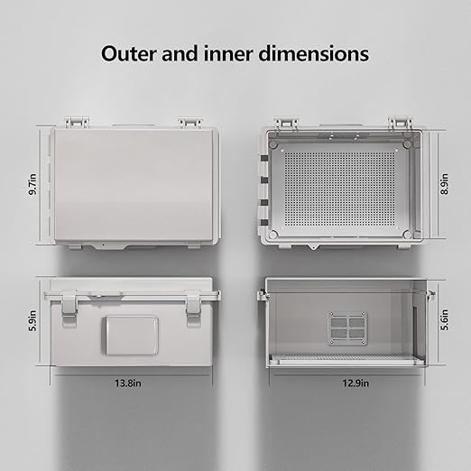 Electrical Junction Box, Ventilated Design, Cable Grommets, Indoor/Outdoor Use