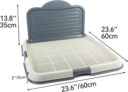 PAWISE Dog Pee Pad Holder Tray with Splash Guard, 23.6" Large Puppy Potty Training Pad Tray, Puppy Litter Box with High-Wall, Indoor Pet Toilet for Small to Medium Sized Dogs