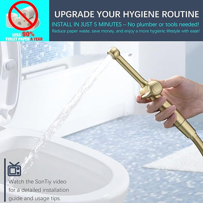 SonTiy Handheld Bidet Toilet Sprayer, Brass Cloth Diaper Sprayer Hand Held