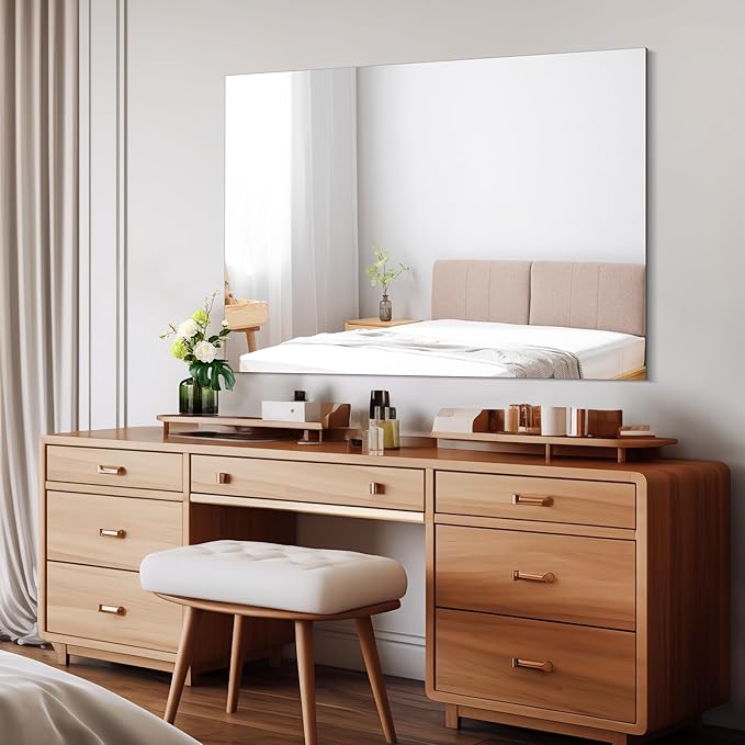 CILIBER Frameless Mirror, 30x40 Inch Rectangle Bathroom Mirrors