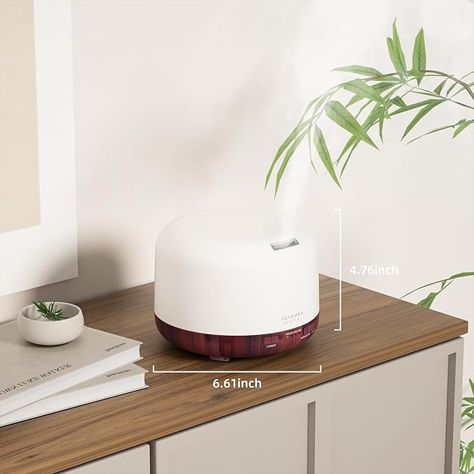 ASAKUKI Essential Oil Diffuser for Home, 500ml Aromatherapy Fragrant Oil