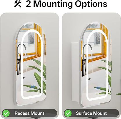 LED Arched Bathroom Medicine Cabinet