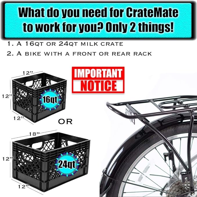 DIY Conversion/Bike Dog Carrier Package (Crate NOT Included) Padded Liner is 2 Sizes in One + 4 Point Safety Harness & Heavy Duty Fasteners Holds Pets 20lb+ for Safe Pet Bicycle Travel