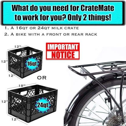 DIY Conversion/Bike Dog Carrier Package (Crate NOT Included) Padded Liner is 2 Sizes in One + 4 Point Safety Harness & Heavy Duty Fasteners Holds Pets 20lb+ for Safe Pet Bicycle Travel
