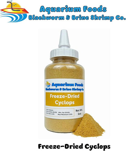 Aquatic Foods Inc. Freeze-Dried Cyclops/Copepods for Tropical Fish Fry and Babies, Nano & Micro Fish, Corals and Anemones…1oz Squeeze Bottle