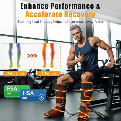 Leg Massager with Heat and Compression, Foot and Calf Massager
