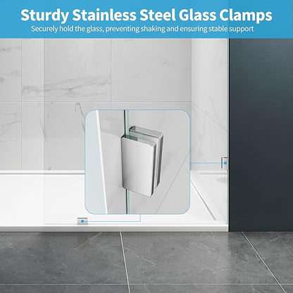 Shower Glass Panel, Frameless Walk in Shower Door