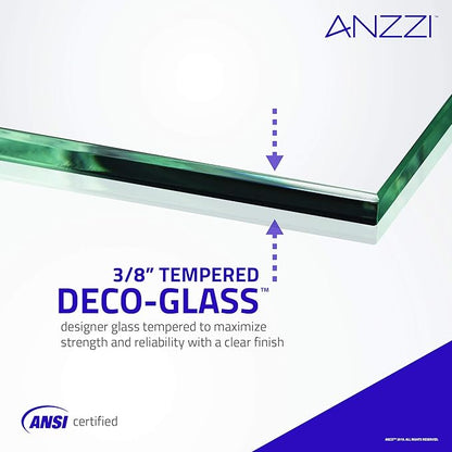 ANZZI 72" x 30" Frameless Shower Door in Polished Chrome, Water Repellent Glass
