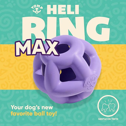 Yomp HeliRing MAX Dog Toy – Durable Hollow Ball with Zany Bounce, Tug & Fetch, Dishwasher Safe for Easy Cleaning