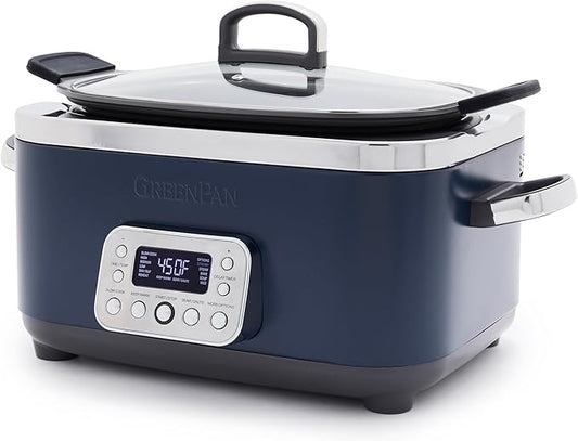GreenPan Elite 14-in-1 Nonstick 6QT Electric Slow Cooker, PFAS-Free Ceramic