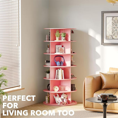 SpaceAid 6 Tier Rotating Shoe Rack Tower, Spinning Shoe Display Lazy Susan