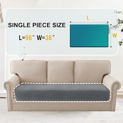 Turquoize Waterproof Couch Cover for Dogs Fuzzy Pet Couch Covers for Sofa Thick Dog Bed Cover Non-Slip Sofa Covers for 3 Cushion Couch Protector Slipcover Pet Friendly (Grey, 36" x 96")