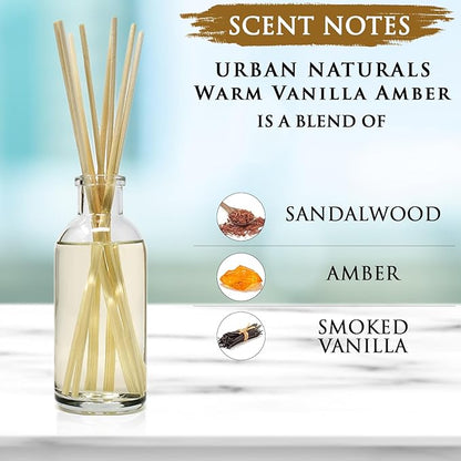 Urban Naturals Warm Vanilla Amber Reed Diffuser Gift Set | Creamy. Warm.
