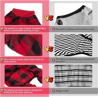 SCENEREAL Dog Pajamas for Small Medium Large Dogs Boys Girls - Soft Pet Sweater Clothes Warm Puppy Onesie Outfits for Doggie Winter Christmas - Dog Jammies Pjs